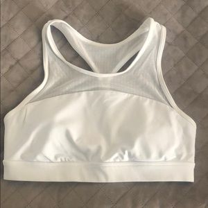 White Lululemon semi sheer Sports Bra